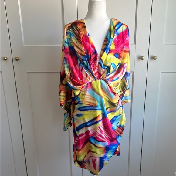 Cosel Dresses & Skirts - Cosel Marble Colorful Draped Dress | 42 /US